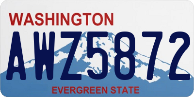 WA license plate AWZ5872