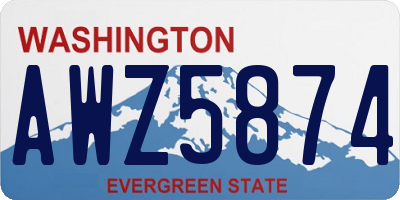 WA license plate AWZ5874