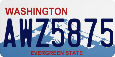 WA license plate AWZ5875