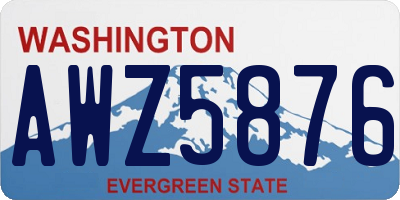WA license plate AWZ5876