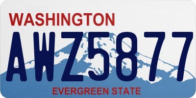 WA license plate AWZ5877