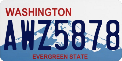 WA license plate AWZ5878