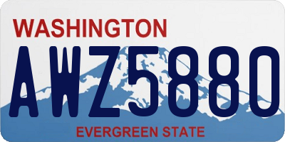 WA license plate AWZ5880