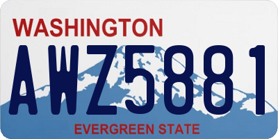 WA license plate AWZ5881