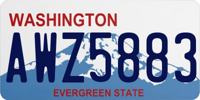 WA license plate AWZ5883