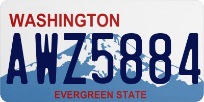 WA license plate AWZ5884