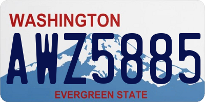 WA license plate AWZ5885