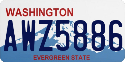 WA license plate AWZ5886
