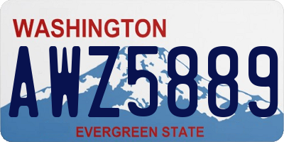 WA license plate AWZ5889