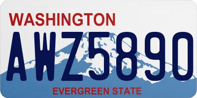 WA license plate AWZ5890