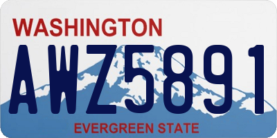WA license plate AWZ5891