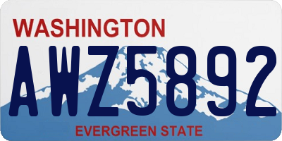 WA license plate AWZ5892
