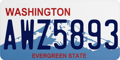 WA license plate AWZ5893