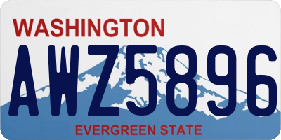 WA license plate AWZ5896