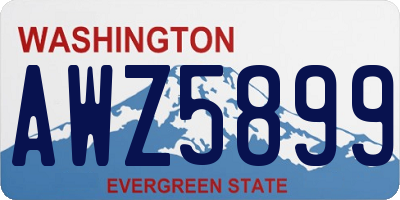 WA license plate AWZ5899