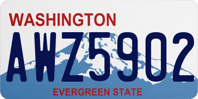 WA license plate AWZ5902