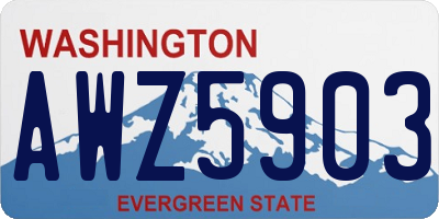 WA license plate AWZ5903