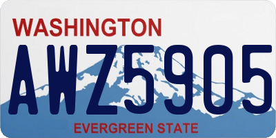 WA license plate AWZ5905