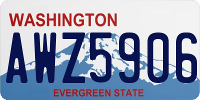 WA license plate AWZ5906
