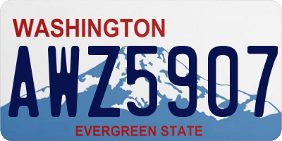 WA license plate AWZ5907