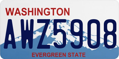 WA license plate AWZ5908