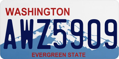 WA license plate AWZ5909