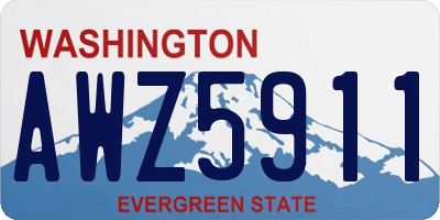 WA license plate AWZ5911