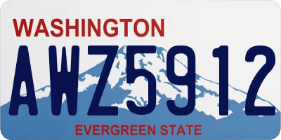 WA license plate AWZ5912