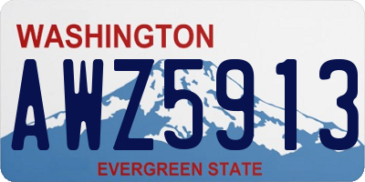 WA license plate AWZ5913