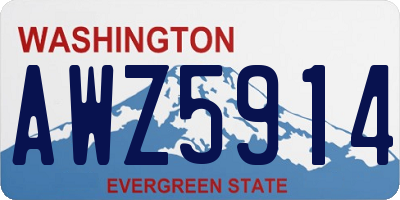 WA license plate AWZ5914