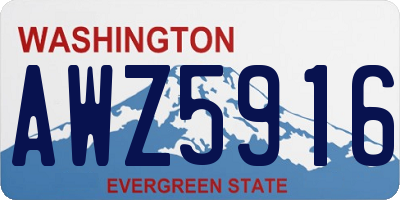 WA license plate AWZ5916