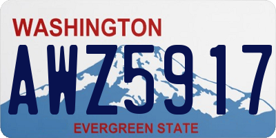 WA license plate AWZ5917