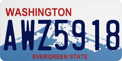 WA license plate AWZ5918