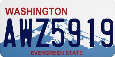 WA license plate AWZ5919