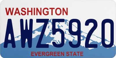 WA license plate AWZ5920