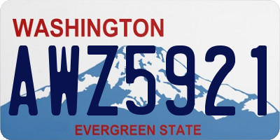 WA license plate AWZ5921