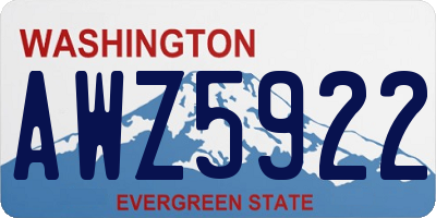 WA license plate AWZ5922