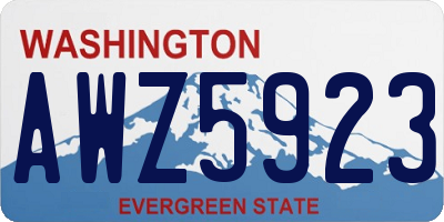 WA license plate AWZ5923