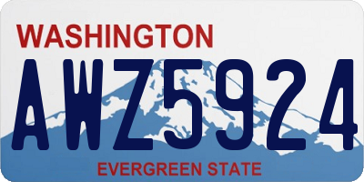 WA license plate AWZ5924