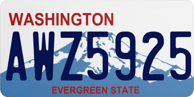 WA license plate AWZ5925