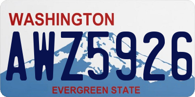 WA license plate AWZ5926