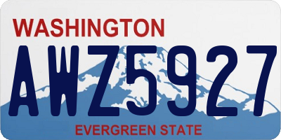WA license plate AWZ5927