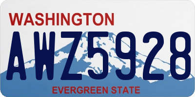 WA license plate AWZ5928