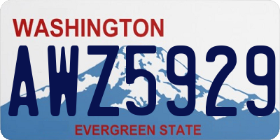 WA license plate AWZ5929