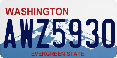 WA license plate AWZ5930