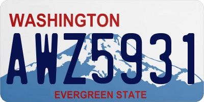 WA license plate AWZ5931