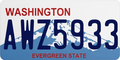 WA license plate AWZ5933