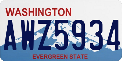 WA license plate AWZ5934