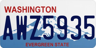 WA license plate AWZ5935