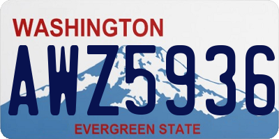 WA license plate AWZ5936